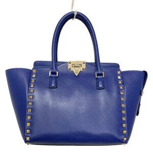 VALENTINOGARAVANI Rockstud Small Bag - Blue Leather Handbag 464-082925
